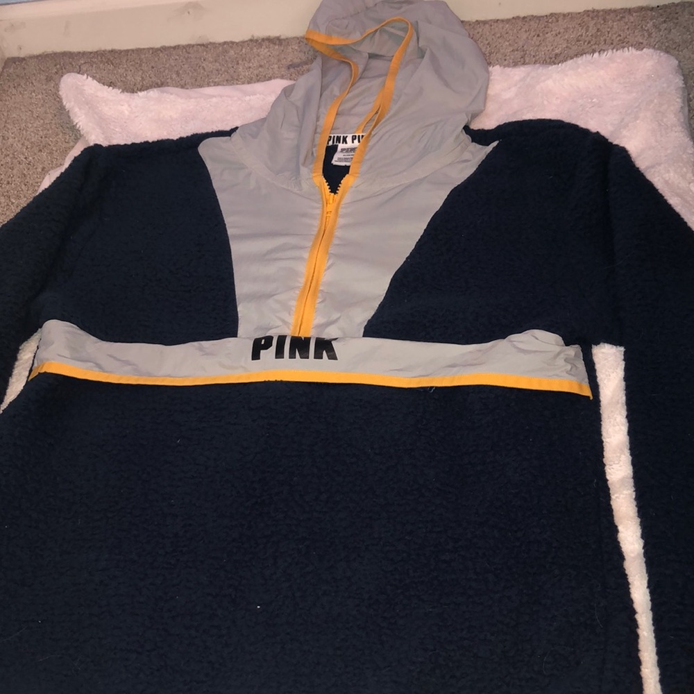 Victoria Secret PINK Sherpa Qtr Zip Hoodie